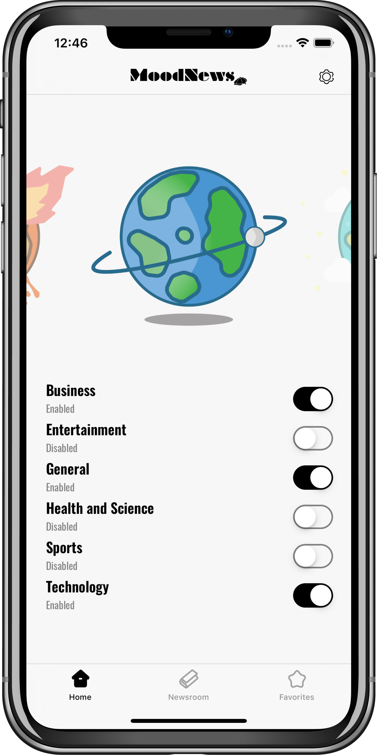 MoodNews iPhone Screenshot
